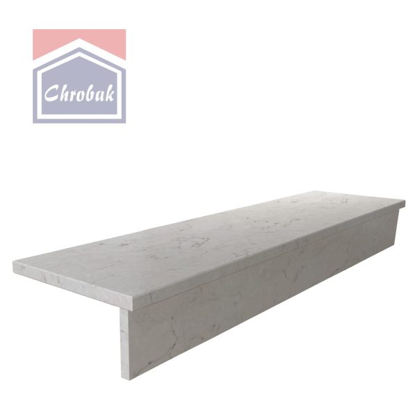 Stopień Konglomerat Kwarcowy Polerowany Snowy Ibiza 2 cm