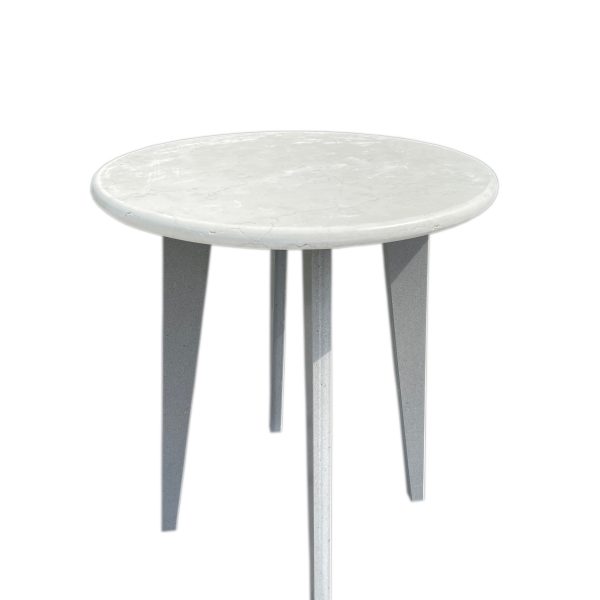 Stolik Z Marmuru Bianco Perlino Na Podstawie Z Kwarco-Granitu
