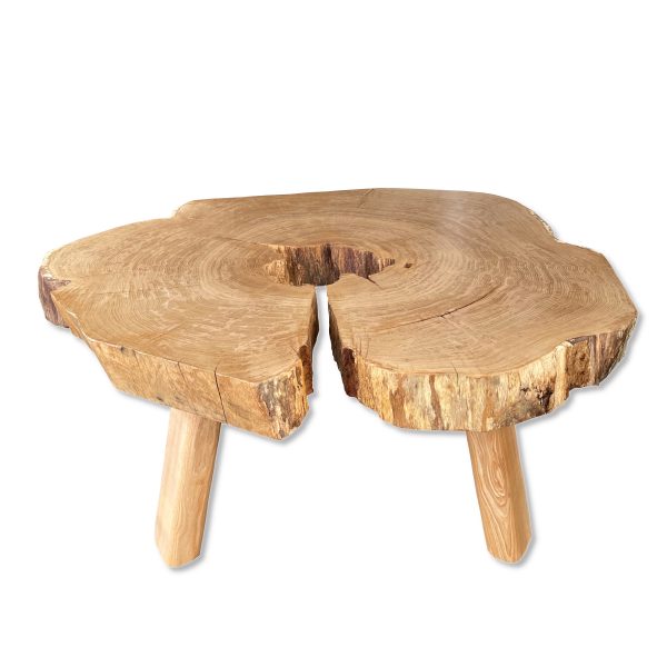 Dębowy Stolik Kawowy Z Plastra Drewna