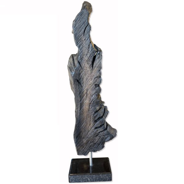 Rzeźba Z Czarnego Dębu Na Podstawie Granitowej